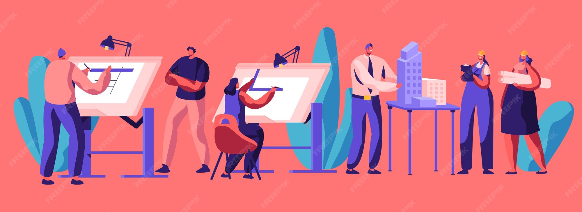 premium-vector-professional-planning-architecture-of-house-character-engineering