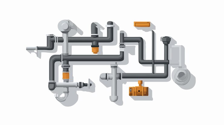 Vector professional plumbing service concept for leak repair and maintenance