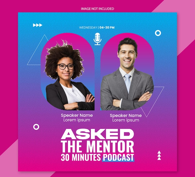 professional podcast cover and social media post template design