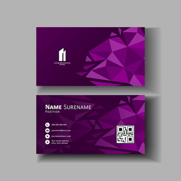 Professional Polygon style corporate business card template