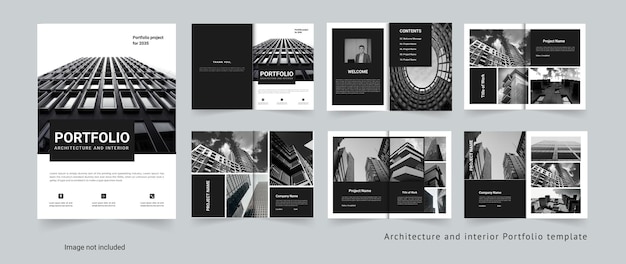 Vector professional portfolio architecture portfolio or project portfolio