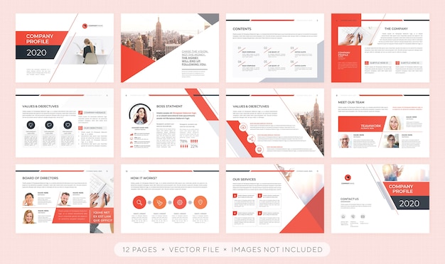 ベクトル プロフェッショナルプレゼンテーションまたは企業パンフレットテンプレート
