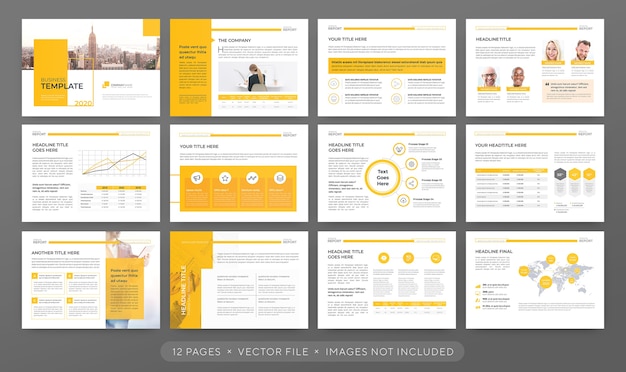 ベクトル プロフェッショナルプレゼンテーションまたは企業パンフレットテンプレート