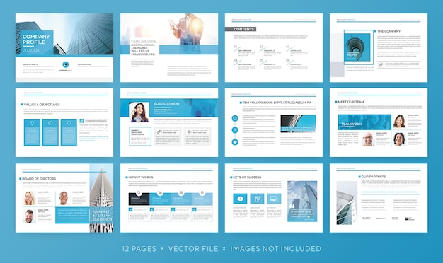 ベクトル プロフェッショナルプレゼンテーションまたは企業パンフレットテンプレート