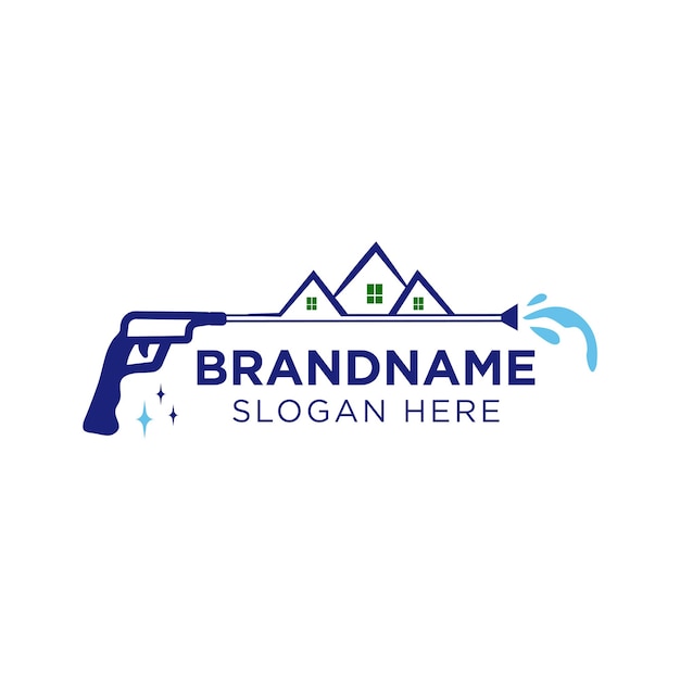 Professional pressure washing house logo design