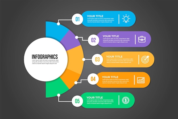 Modello di infografica di processo professionale