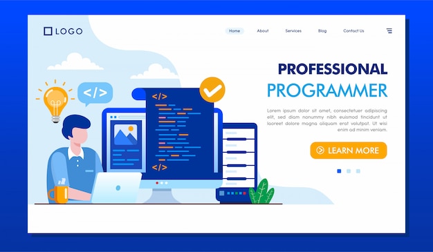 Professional Programmer Landing Page Website  Template