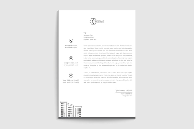 Vector professional real estate letterhead template