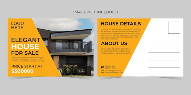 Professional real estate postcard design template