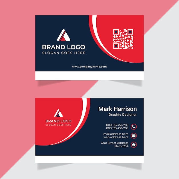 Professional red and black business card design