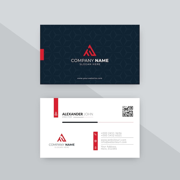 professional red and black modern style visiting card template