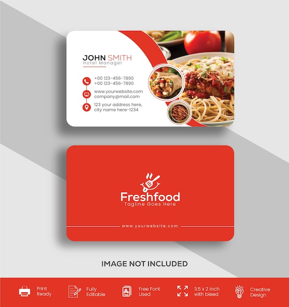 professional restaurant food business card templet design vector