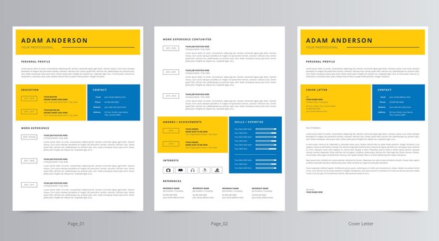 Professional Resume or CV and Cover Letter Template