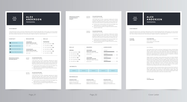 Professional Resume or CV and Cover Letter Template