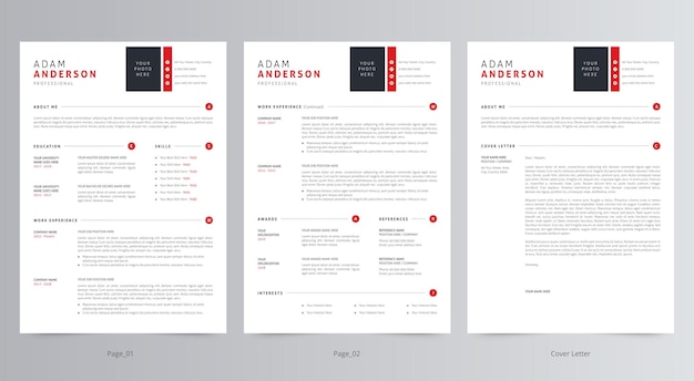 Professional resume or cv and cover letter template