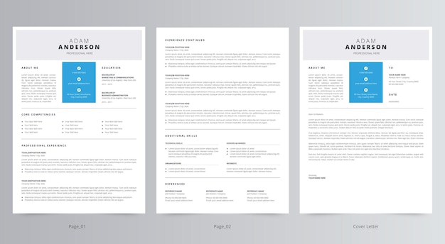 Professional Resume or CV and Cover Letter Template