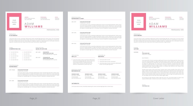 Professional Resume or CV and Cover Letter Template