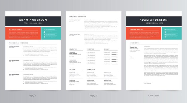 Professional Resume or CV and Cover Letter Template