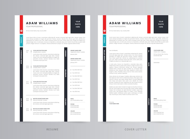 Professional Resume or CV and Cover Letter Template