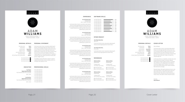 Professional Resume or CV and Cover Letter Template