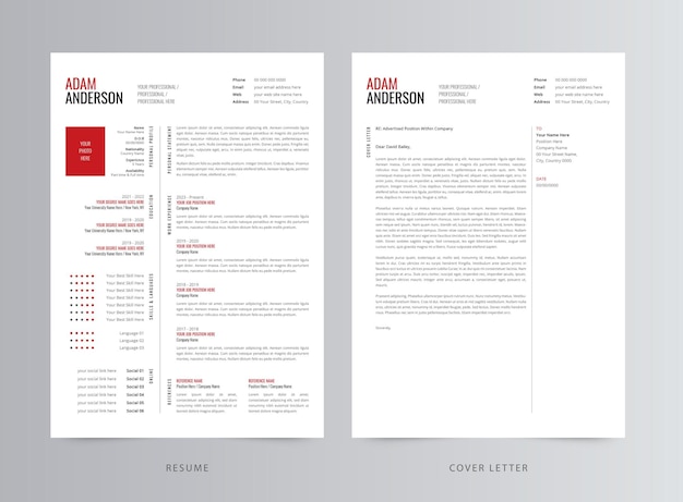 Professional Resume or CV and Cover Letter Template