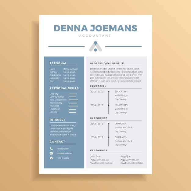 Professional Resume CV Template Design