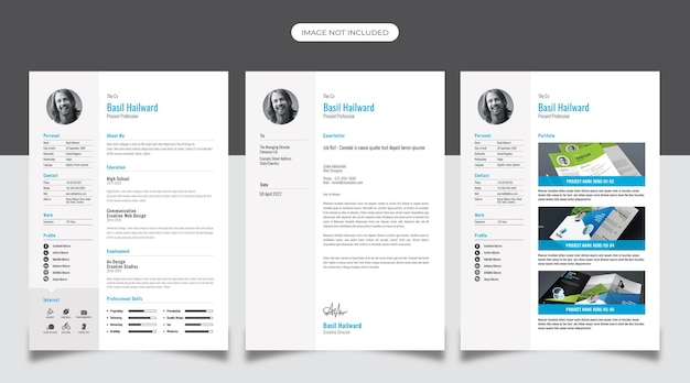 Professional resume design with cyan