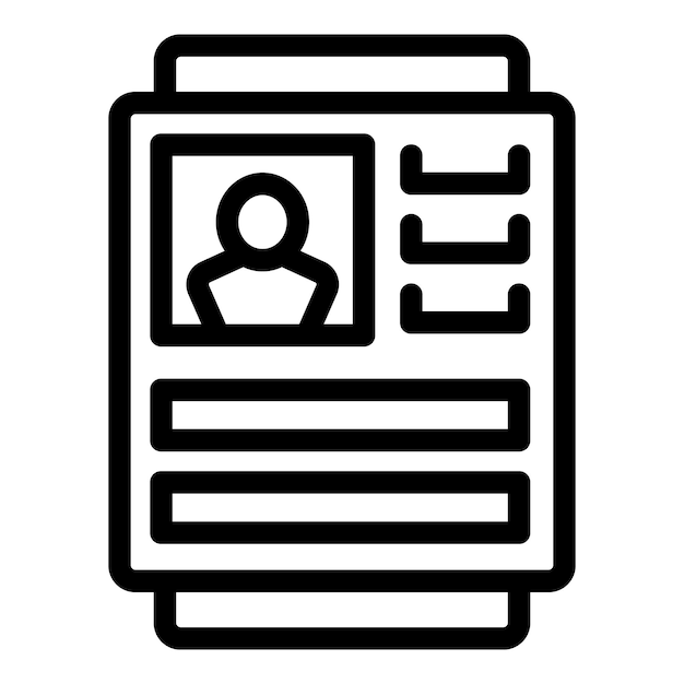 Professional resume icon outline vector Skills development