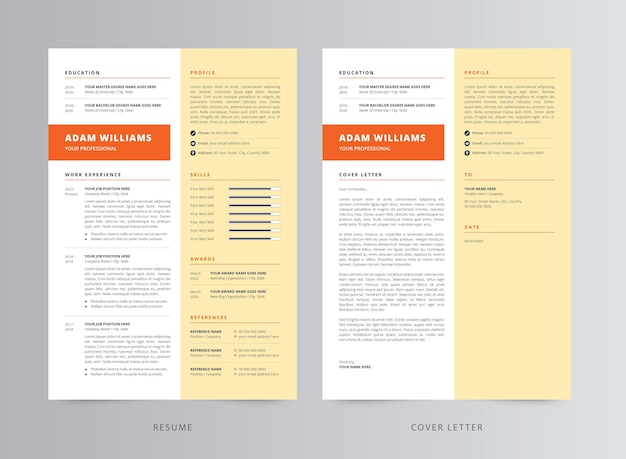 Professional Resume Template, CV Template, Resume, and Cover Letter Template