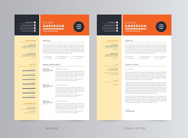 Professional Resume Template, CV Template, Resume, and Cover Letter Template