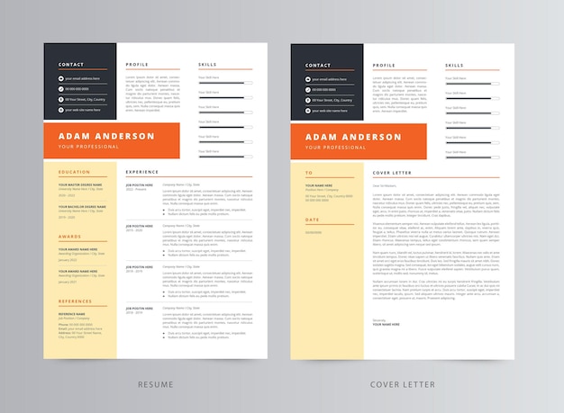 Professional Resume Template, CV Template, Resume, and Cover Letter Template