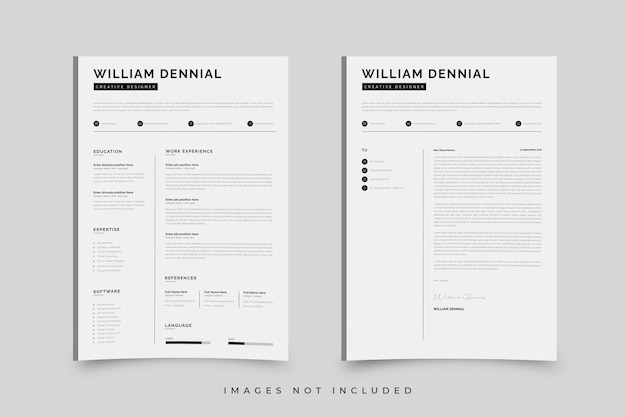 Vector professional resume template