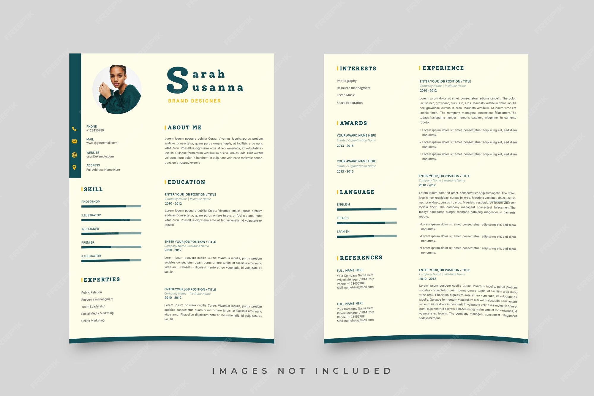 Premium Vector | Professional resume template