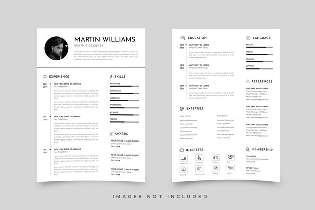 Vector professional resume template