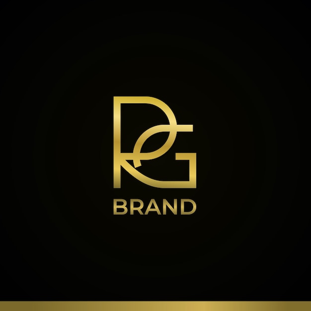 Modello di logotipo rg professionale. design del logo della lettera r e g