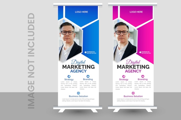 Professional roll up stand banner template design