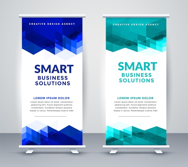 Vector professional roll up stand banner template design