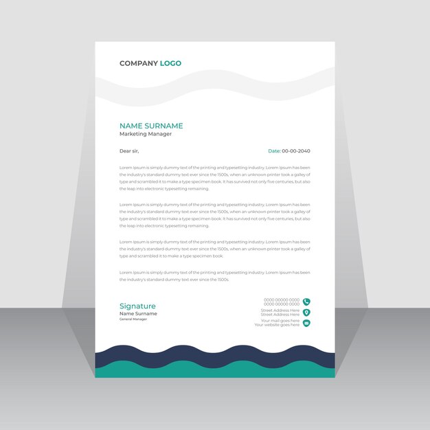 professional simple modern business letterhead design