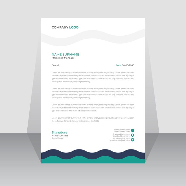 Professional Simple Modern Business Letterhead Design