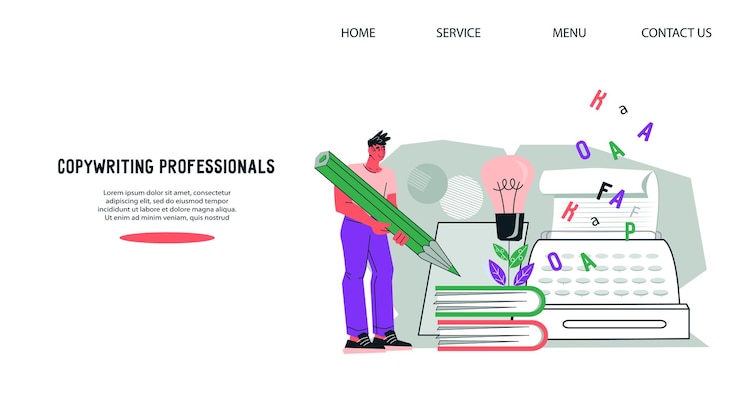Vector professional smm and copywriting service website banner template vector
