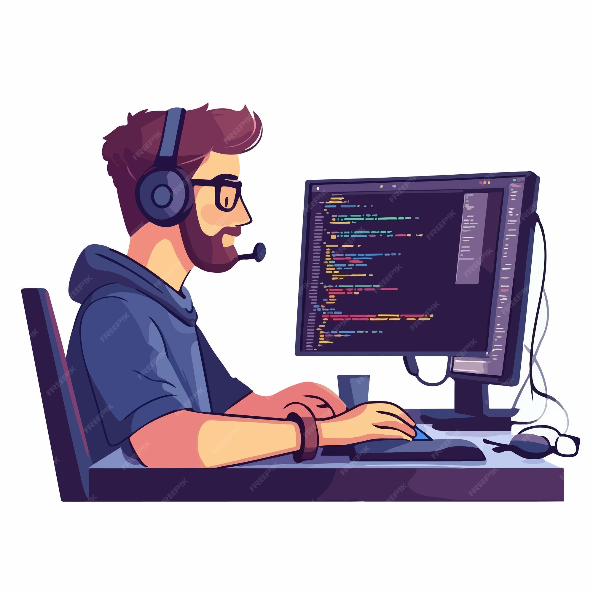 Professional Software Developer Coding with Multiple Computer Languages ...