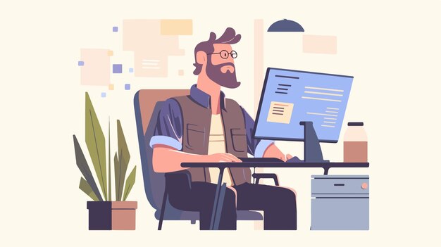 professional software developer optimizing code with programmer or engineer in office setting