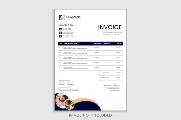 Professional spa massage creative  business invoice template payment agreement design template