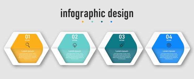 Профессиональный шаг инфографики дизайн элегантный шаблон