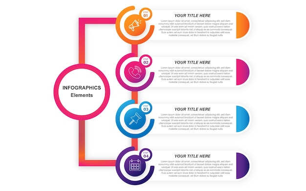 Professional steps  4 infographic Free Vector