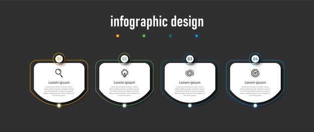 Professional steps flat diagram infographic design