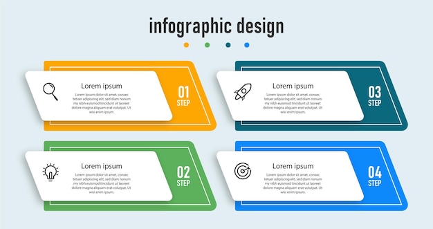 전문 단계 Infographic 디자인 서식 파일