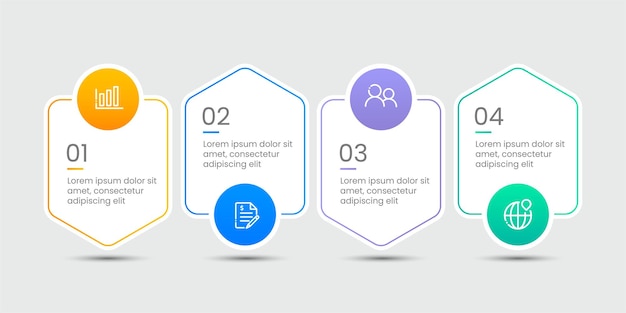 ベクトル プロフェッショナルステップのインフォグラフィックテンプレート