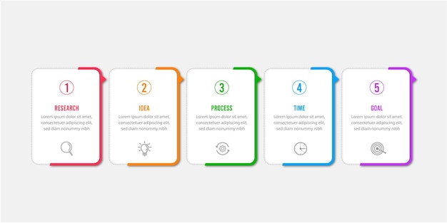 professional steps infographic vector. Business process template