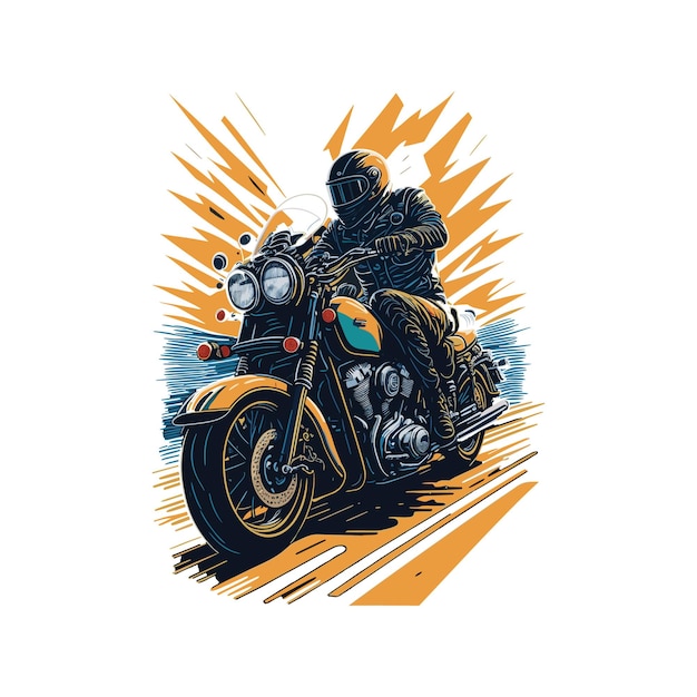 Professional t shirt design for a motor bike in the style of retro